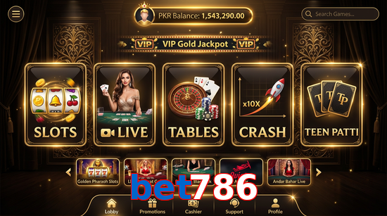 Main screen of Bet786 casino page for PK players